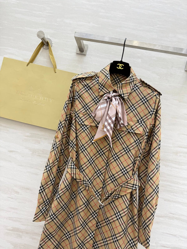 Bur 25 Plaid Cotton Shirt Dress