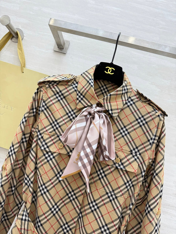 Bur 25 Plaid Cotton Shirt Dress