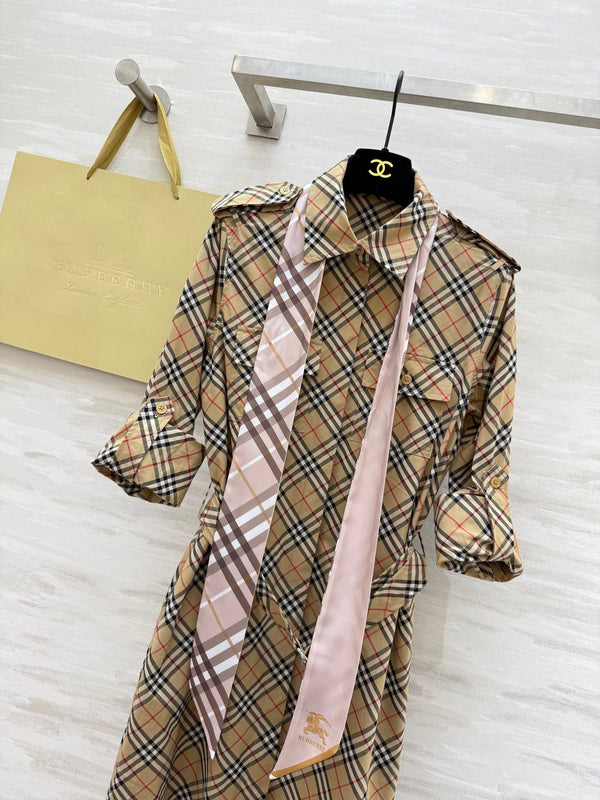 Bur 25 Plaid Cotton Shirt Dress