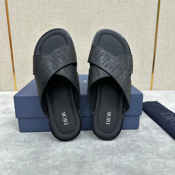 CD ALIAS SANDAL BLACK EMBOSSED CALFSKIN