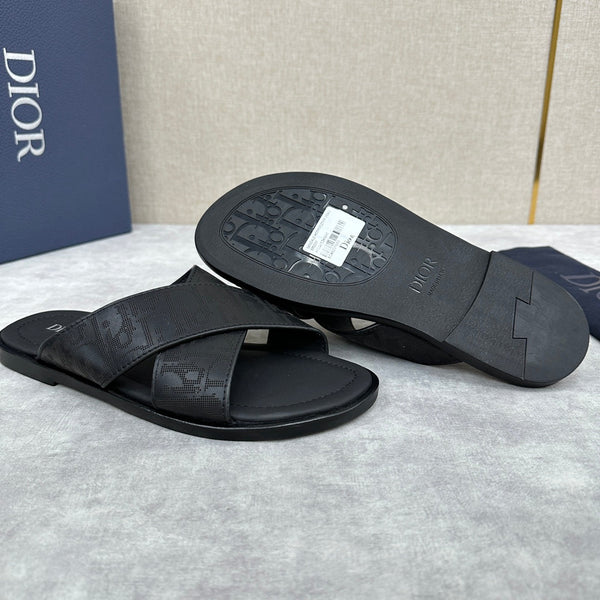 CD ALIAS SANDAL BLACK EMBOSSED CALFSKIN