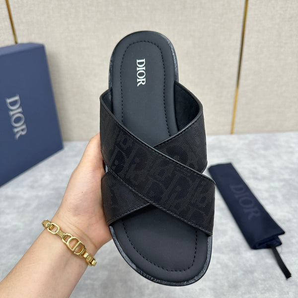 CD ALIAS SANDAL BLACK EMBOSSED CALFSKIN