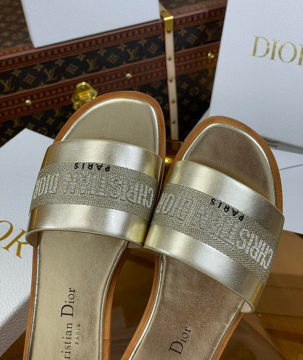 cd slide oro metallizzato vitello ricamato cotone