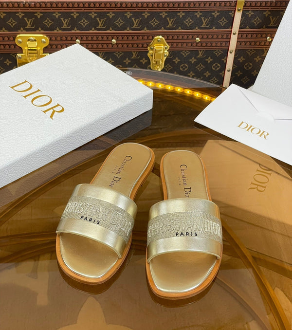 cd slide oro metallizzato vitello ricamato cotone