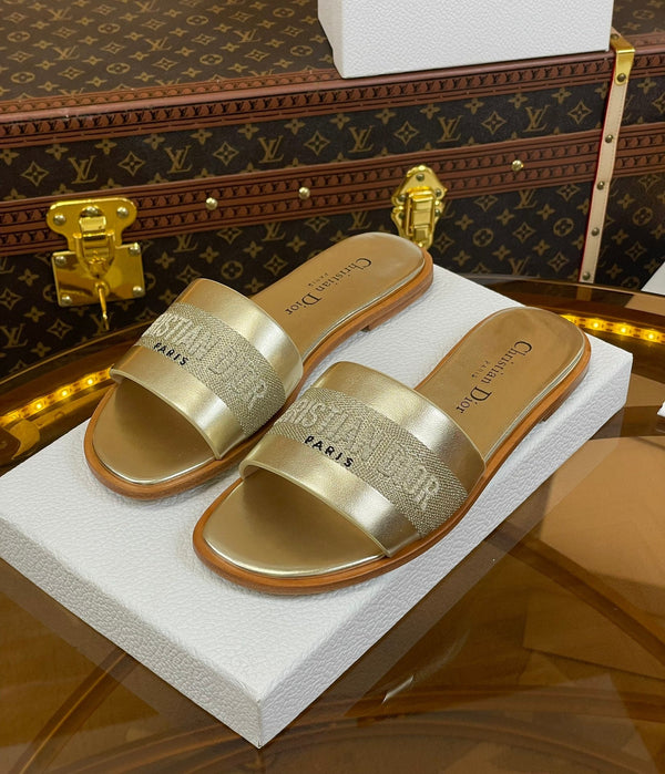 cd slide oro metallizzato vitello ricamato cotone