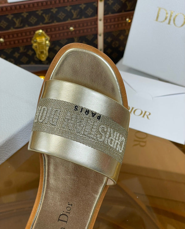 cd slide oro metallizzato vitello ricamato cotone