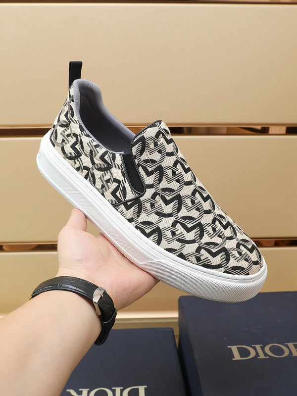 CD SOLAR SLIP-ON CREAM MIX BLACK FABRIC