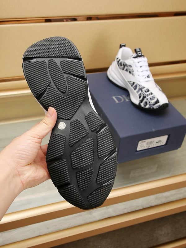 CD LINE SNEAKER WHITE AND BLACK CALFSKIN