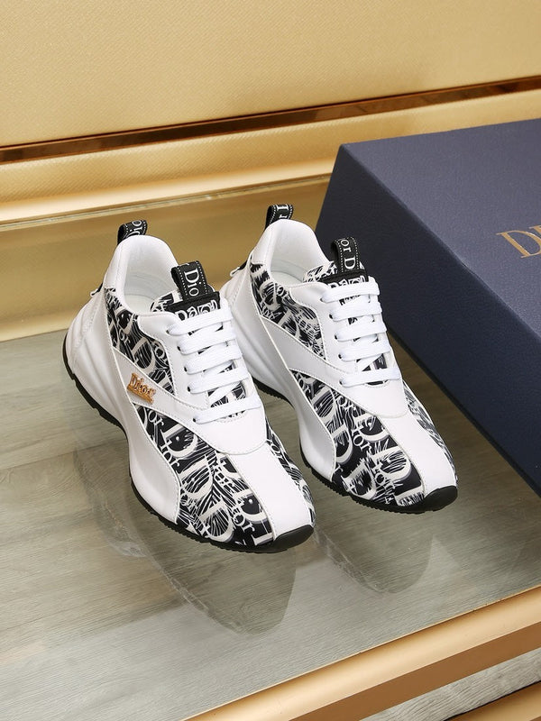 CD LINE SNEAKER WHITE AND BLACK CALFSKIN