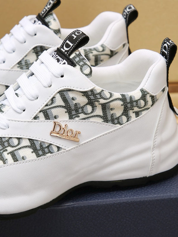 CD LINE SNEAKER WHITE AND CHARCOAL CALFSKIN