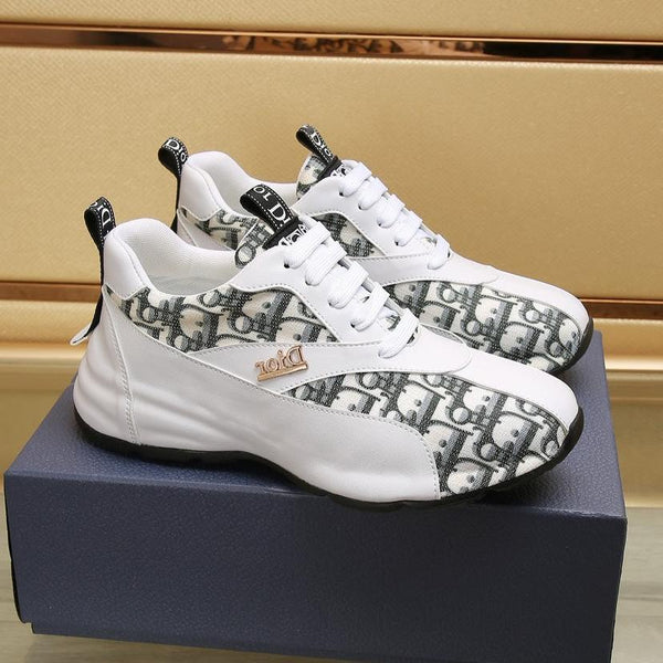 CD LINE SNEAKER WHITE AND CHARCOAL CALFSKIN