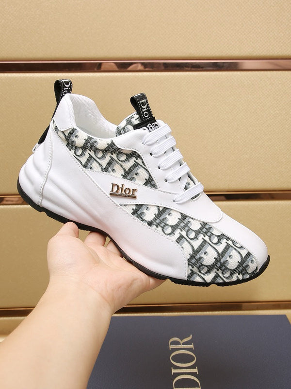 CD LINE SNEAKER WHITE AND CHARCOAL CALFSKIN