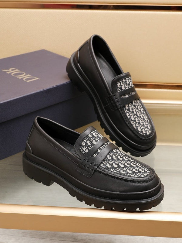 CD EXPLORER LOAFER BLACK AND WHITE JACQUARD