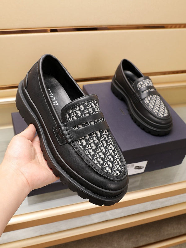 CD EXPLORER LOAFER BLACK AND WHITE JACQUARD