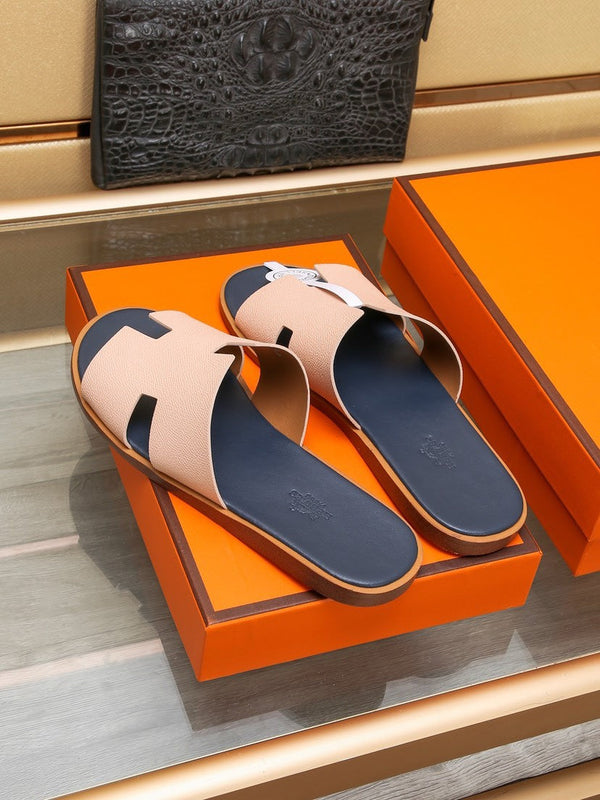 HM IZMIR SANDAL DENIM AND PEACHY CALFSKIN