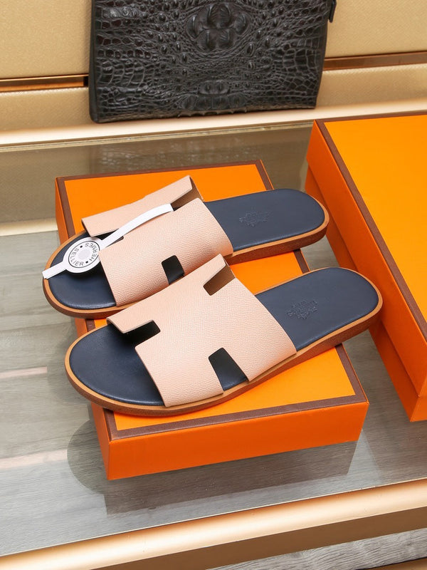 HM IZMIR SANDAL DENIM AND PEACHY CALFSKIN