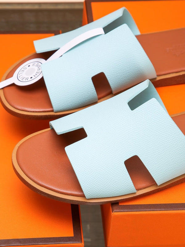 HM IZMIR SANDAL PASTEL BLUE AND TIGER CALFSKIN