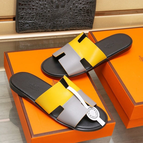 HM IZMIR SANDAL LEMON AND LIGHT GRAY LAMBSKIN