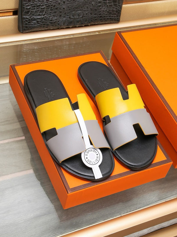 HM IZMIR SANDAL LEMON AND LIGHT GRAY LAMBSKIN