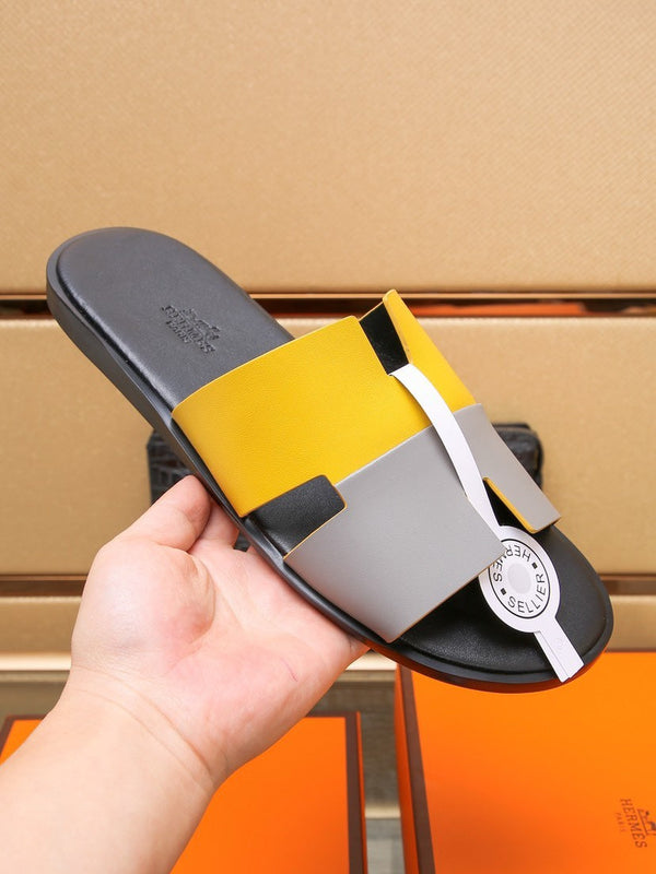 HM IZMIR SANDAL LEMON AND LIGHT GRAY LAMBSKIN