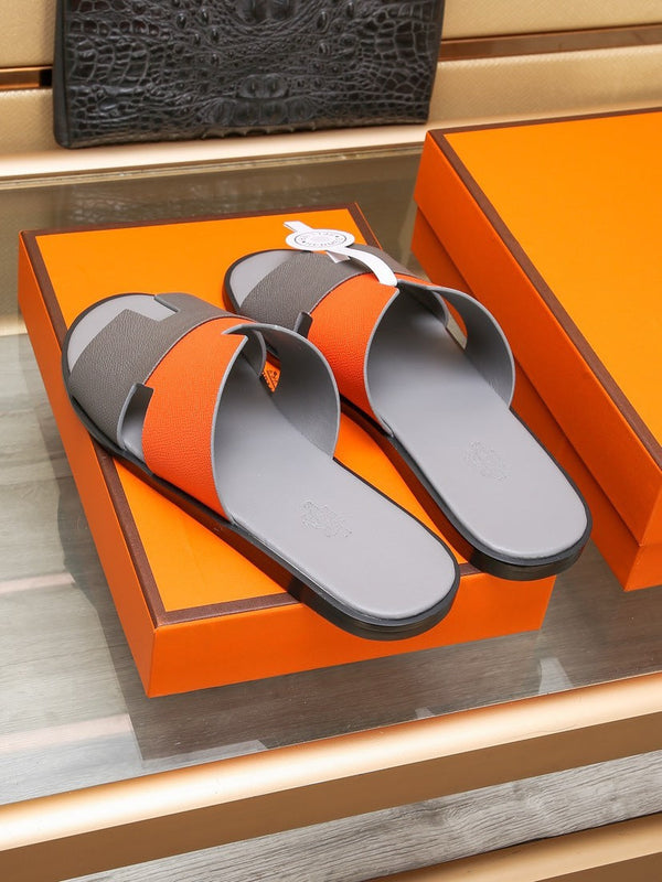 HM IZMIR SANDAL GRAY AND TIGER LAMBSKIN