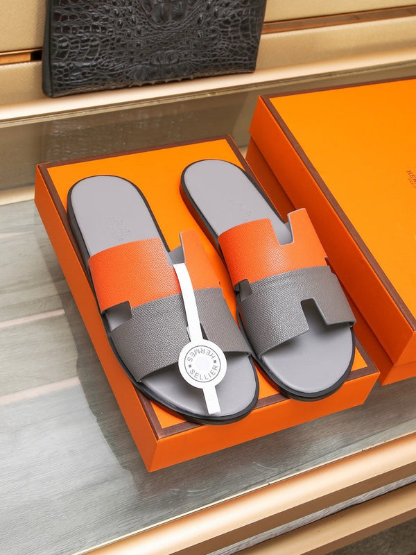 HM IZMIR SANDAL GRAY AND TIGER LAMBSKIN