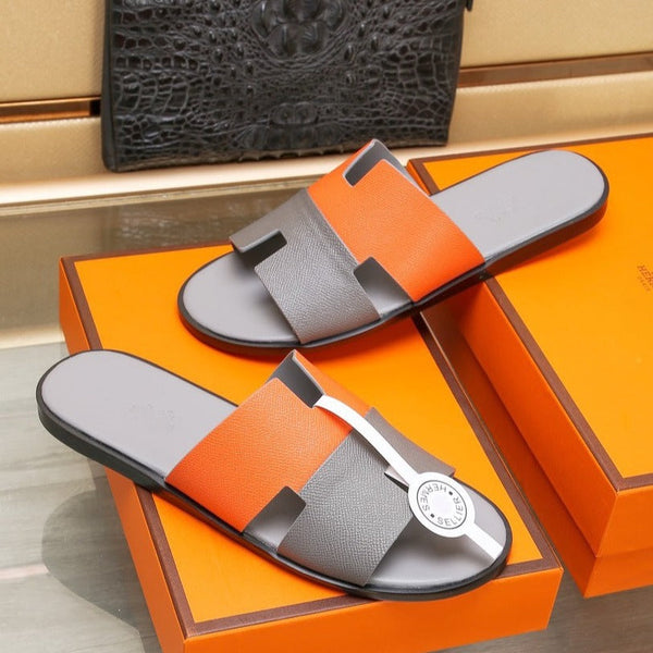 HM IZMIR SANDAL GRAY AND TIGER LAMBSKIN