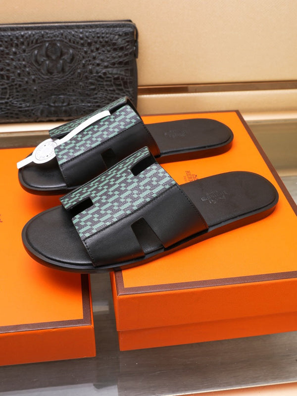 HM IZMIR SANDAL BLACK AND SAPPHIRE LAMBSKIN