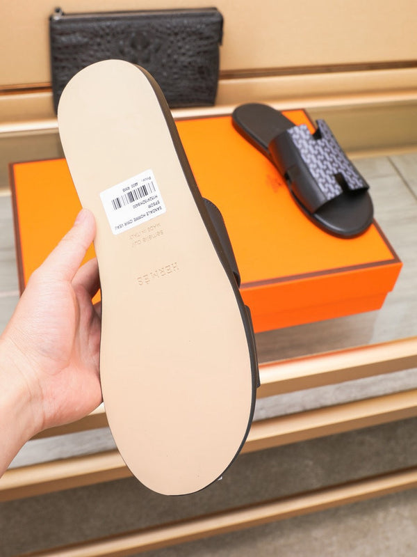 HM IZMIR SANDAL BLACK AND LAVENDER LAMBSKIN