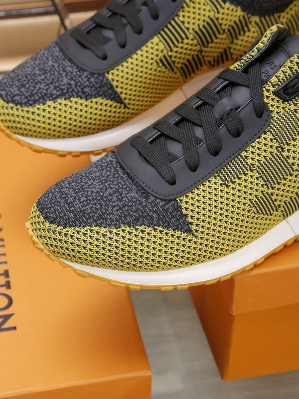 LV CLASSIC SNEAKER IN CORN YELLOW MIX BLACK DAMIER