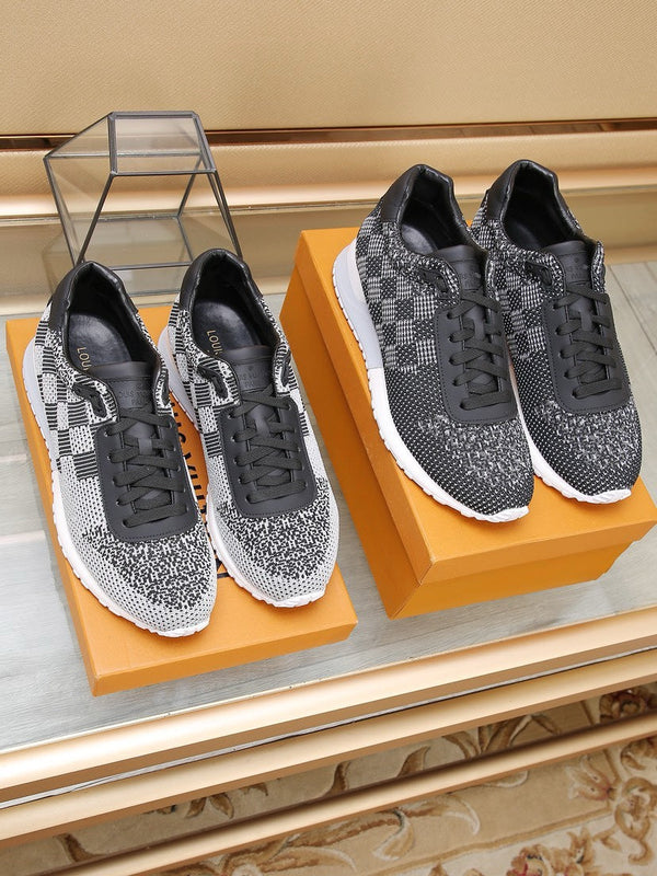 LV CLASSIC SNEAKER IN BLACK MIX WHITE LUMINOUS KNIT