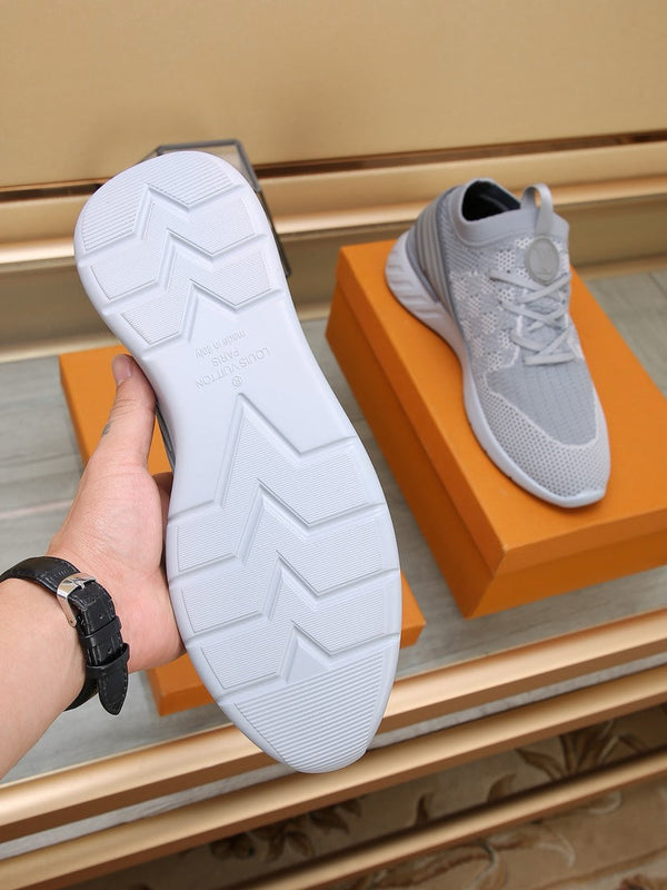 LV SNEAKERS IN LIGHT GREY MESH FABRIC