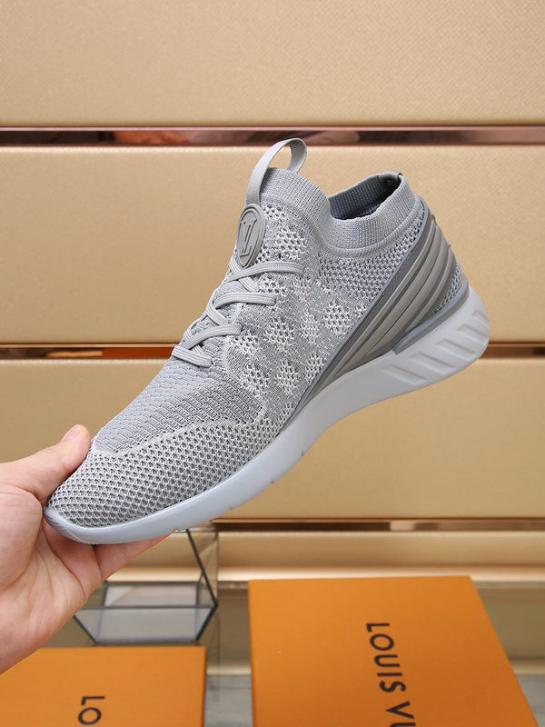 LV SNEAKERS IN LIGHT GREY MESH FABRIC