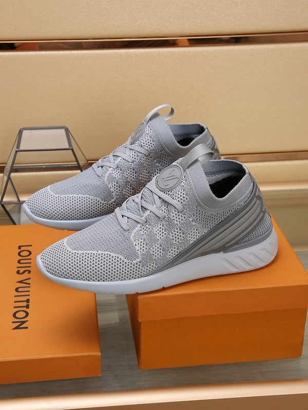 LV SNEAKERS IN LIGHT GREY MESH FABRIC