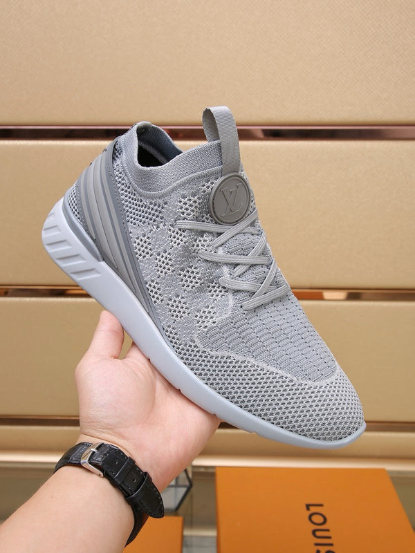 LV SNEAKERS IN LIGHT GREY MESH FABRIC