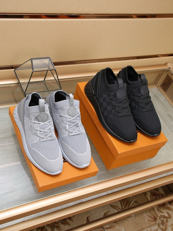 LV SNEAKERS IN LIGHT GREY MESH FABRIC