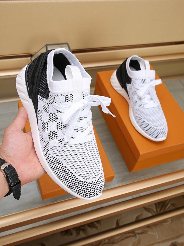 SNEAKERS LV IN TESSUTO A RETE BIANCO E NERO