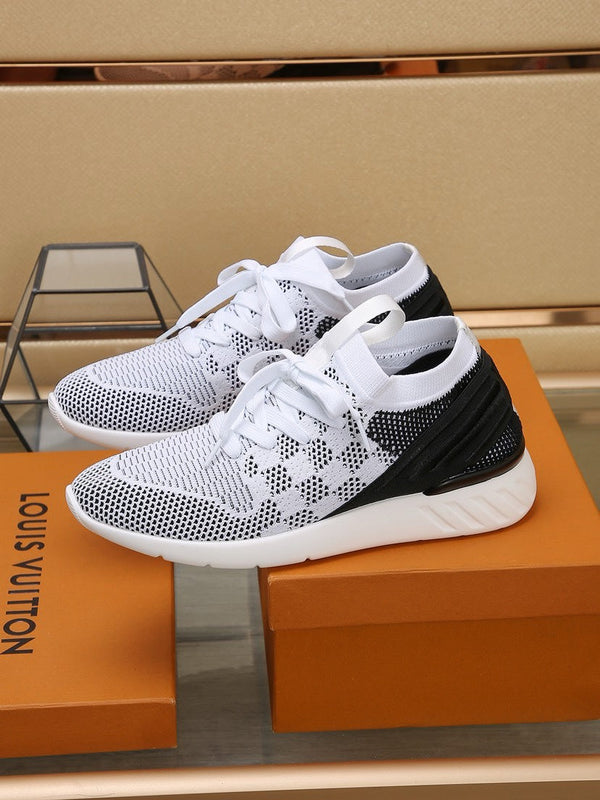 SNEAKERS LV IN TESSUTO A RETE BIANCO E NERO