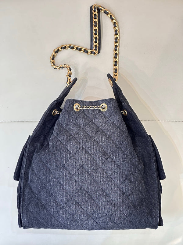 CC 25C Hobo Bags 40cm Dark Blue Denim