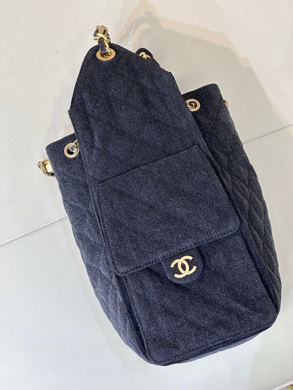 CC 25C Hobo Bags 40cm Dark Blue Denim