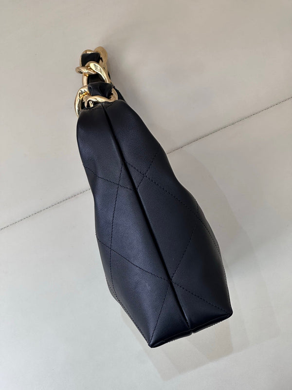 CC 2025 Hobo Bag Black Lambskin Gold Hardware 296891