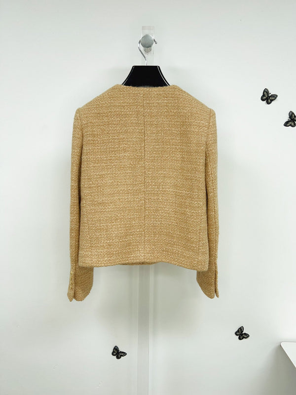 Celine Jacket Khaki Gold Wool Cotton 290462