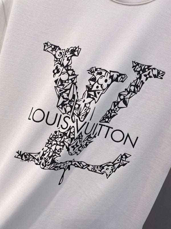 T-SHIRT LV IN COTONE BIANCO CON LOGO NERO 238822