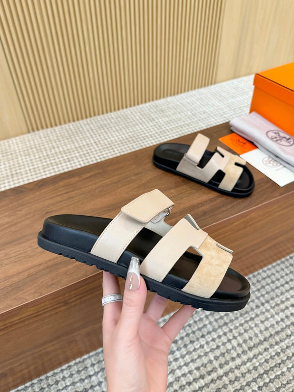 HM 2025 Chypre Sandals Beige Suede Calfskin 294383