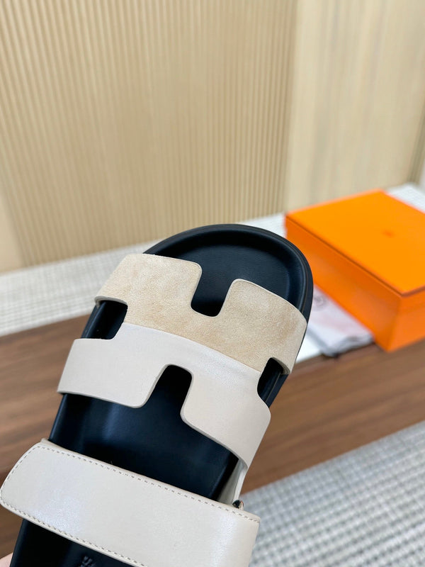 HM 2025 Chypre Sandals Beige Suede Calfskin 294383