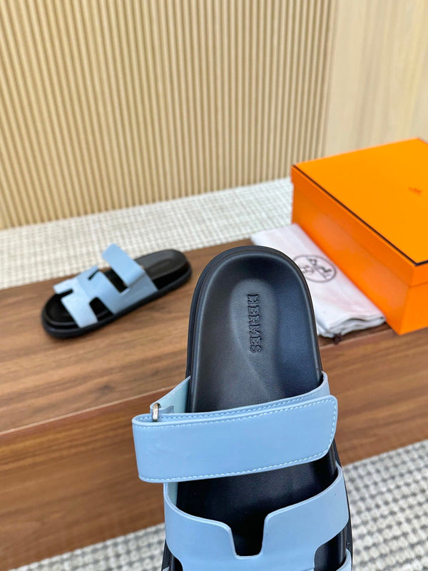 HM 2025 Chypre Sandals Blue Suede Calfskin 294385