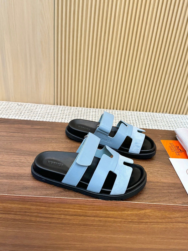 HM 2025 Chypre Sandals Blue Suede Calfskin 294385