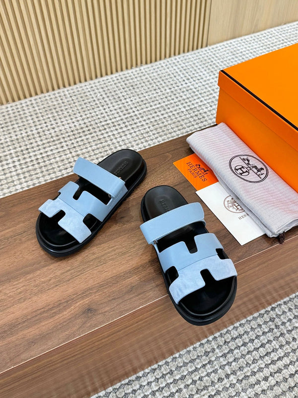 HM 2025 Chypre Sandals Blue Suede Calfskin 294385