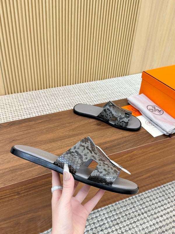 HM Izmir Sandal Gray Rose Leather 294343