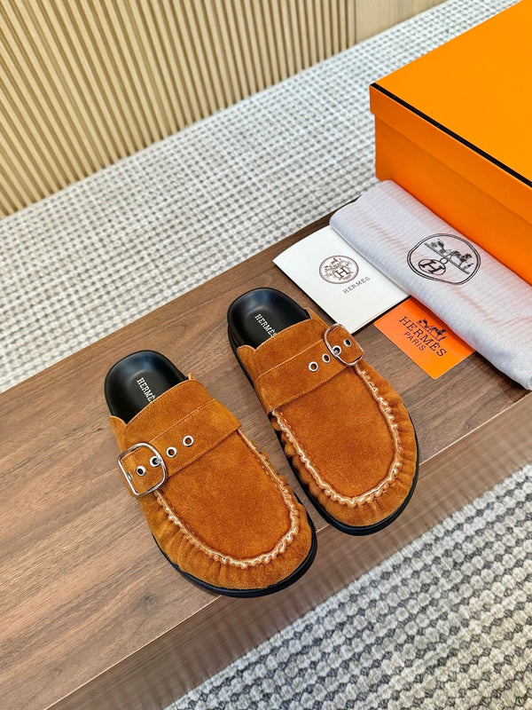 HM 2025 Key Mule Brown Orange Suede 294346
